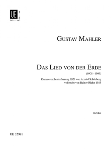 Mahler Gustav 马勒：大地之歌  总谱 UE 32981