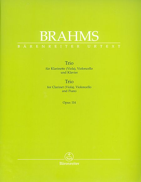 【原版】勃拉姆斯 三重奏--为单簧管（中提琴）、大提琴与钢琴而作 BA 9438