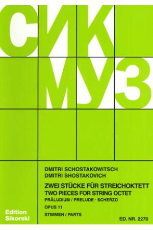 Shostakovich 肖斯塔科维奇 前奏与谐谑--为弦乐八重奏而作（分谱）SIK2270