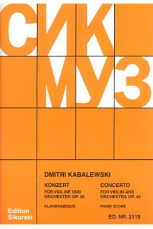 Kabalevsky 卡巴列夫斯基 小提琴协奏曲 （分谱+钢琴伴奏）OP.48 SIK2119