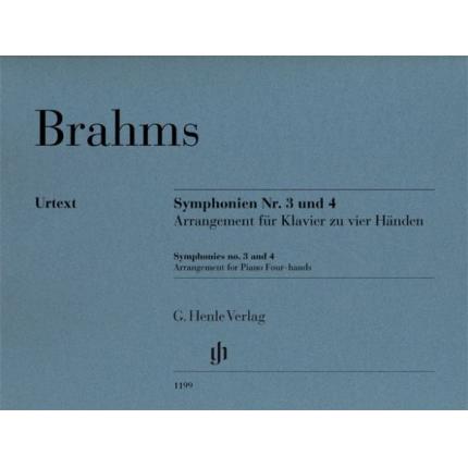  BRAHMS 勃拉姆斯 F大调第三交响曲和第四交响曲（钢琴四手联弹改编版）HN 1199