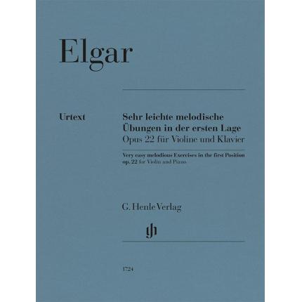  ELGAR 埃尔加 简易旋律练习曲Op22 为小提琴和钢琴而作 HN 1724